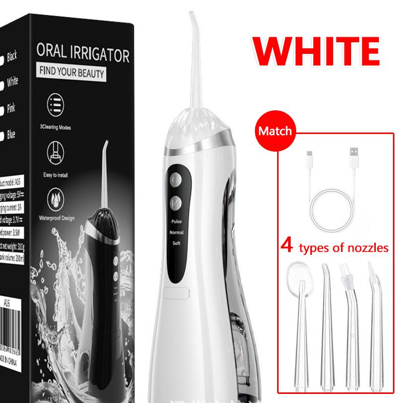 2026 New Electric Water Flosser Oral Irrigator Rechargeable Teeth Cleaner 3 Modes Portable Dental Cleaning for Home Travel Use