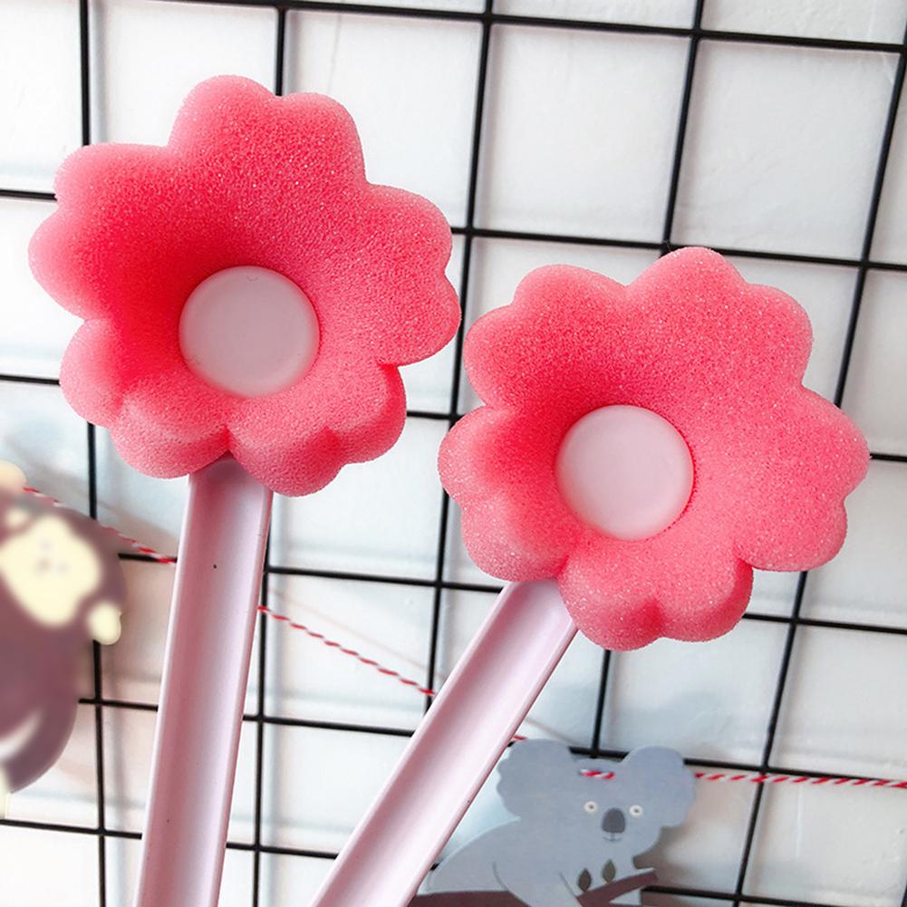 Sponge  Brush Household Flower Shaped Long Handle Sponge Cup Brush  Bottle Cleaning Brush