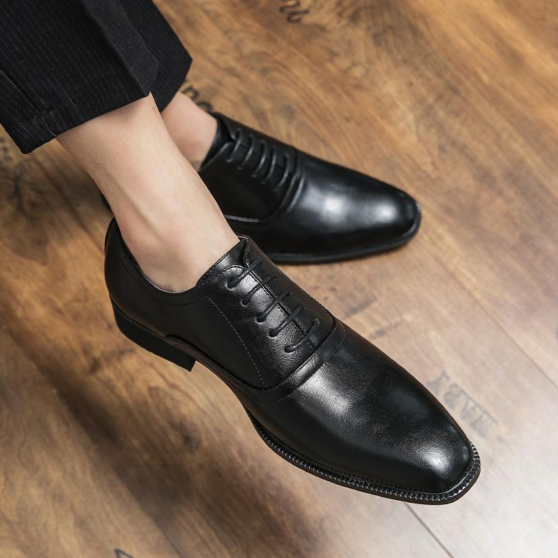 Fashion Classic Italy Pointed Toe Leather Shoes Men Luxury Oxfords Business Formal 2025 Men Shoes Boos Dress Men Black Wedding Shoes