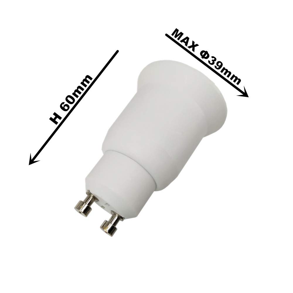DZYDZR LED Bulb Socket Base GU10 to E26 Lamp Holder Conversion Adapter (6 pieces)