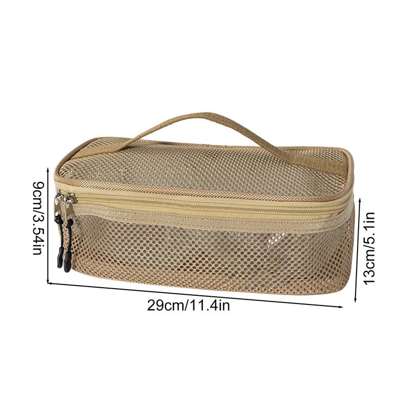 Camping Cooking Utensils Bag Portable Cookware Pouch For Outdoor Large Mesh Portable Camp Utensil Bag For Picnic Barbecue