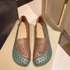 Retro women's shoes 2025 spring and summer new hollowed-out one-pedal casual single shoes Mom Doudou shoes soft-soled lightweight sandals