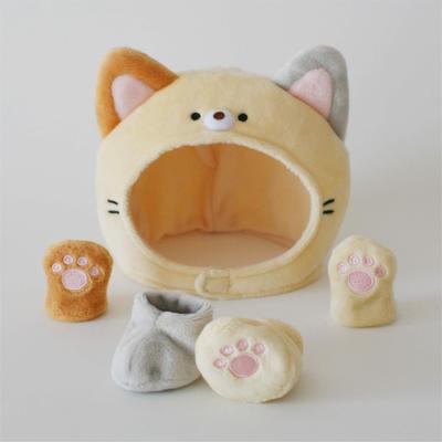 Verkleide Ponta (Katzen-Kopfbedeckung - mit Händen und Füßen)