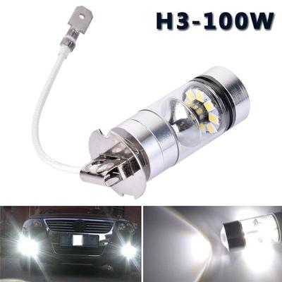 2 bombillas LED blancas H3 de 100 W de alta potencia 2828 para luz antiniebla de coche, DRL, 1000 lm