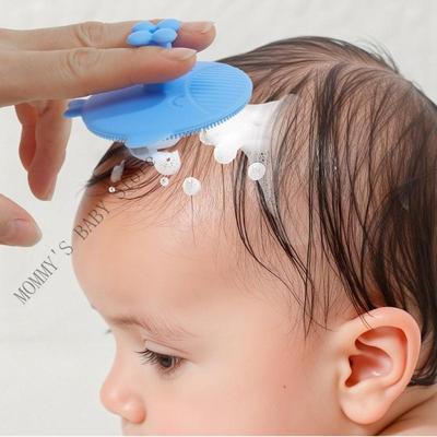 Baby Bath Cradle Cap Brush Baby Comb Silicone Massage Shampoo Brush Soft Comb Hair Washing Scrubber Brush for Newborns