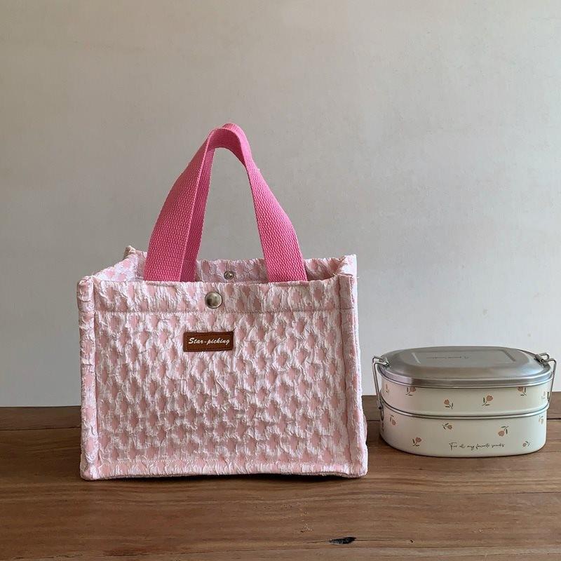 

Модная изолированная портативная сумка-тоут для ланча с цветочными узорами и Pink Diamond Tote