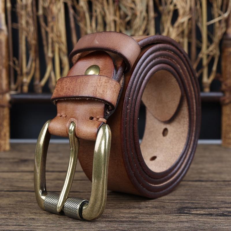 Утолщенный американский ретро мужской ремень ручной работы, первый слой чистой коровьей кожи, модные джинсы, ремень из натуральной кожи, May Kaji 105cm хаки