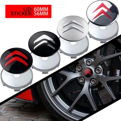 4pcs 60mm Car Emblem Wheel Hub Center Cap Badge Covers Sticker Decal Styling Accessories For C4 C5 C1 DS3 Picasso C2 C3