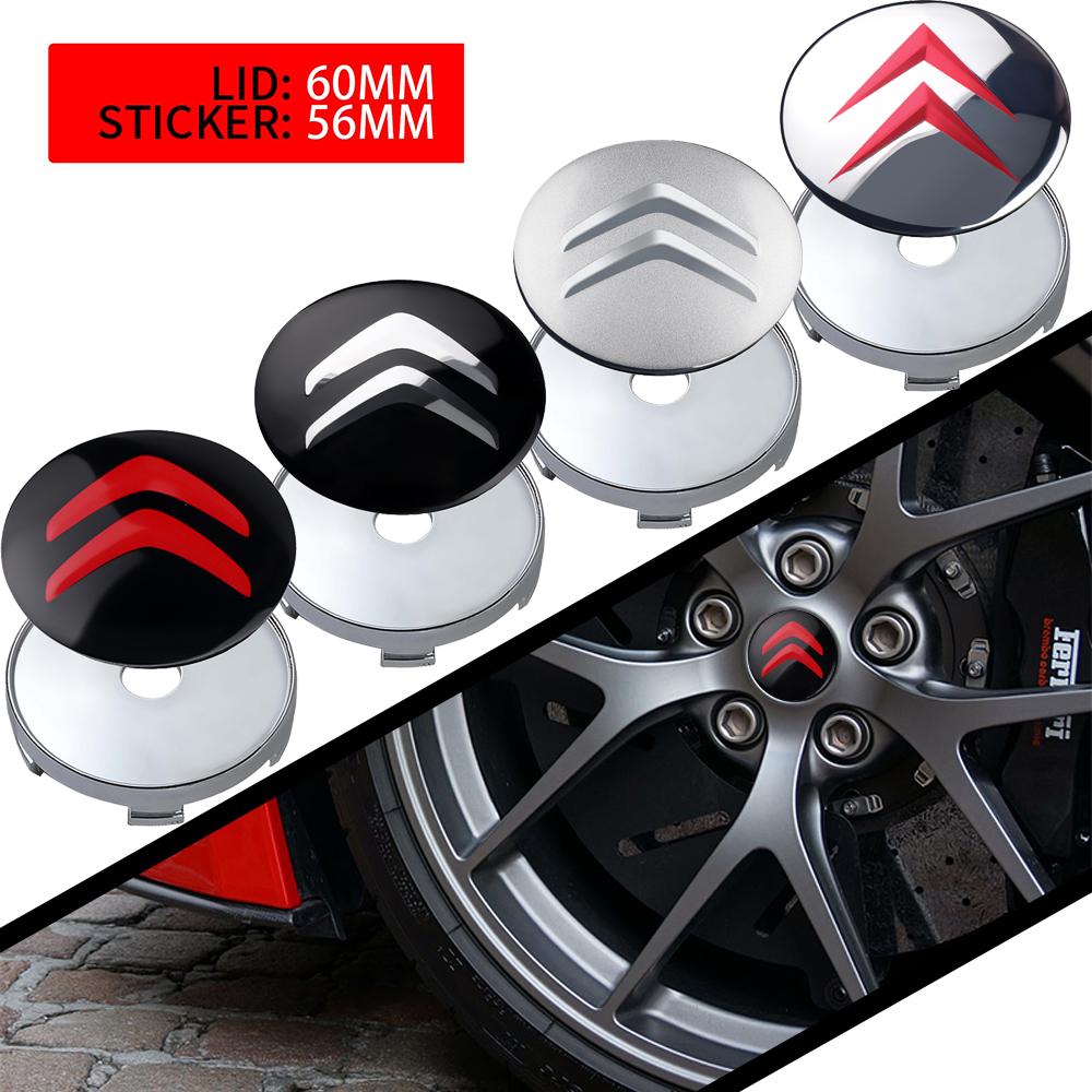4 Stück 60mm Auto Emblem Radnabenabdeckung Abzeichen Abdeckungen Aufkleber Dekal Styling Zubehör Für Citroen C4 C5 C1 DS3 Picasso C2 C3