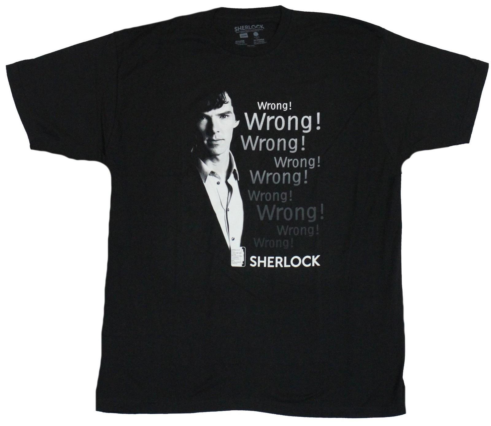 Sherlock Adult New T-Shirt - Wrong Wrong Wrong Sherlock Pic M