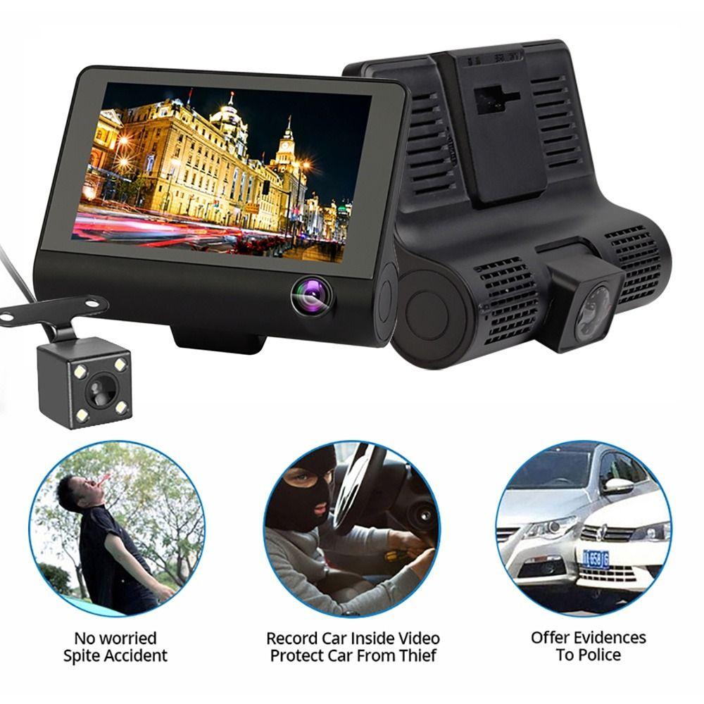 Full HD 3-Lens Dash Cam 1080P Rear Camera Professional Car DVR Recorder for Car