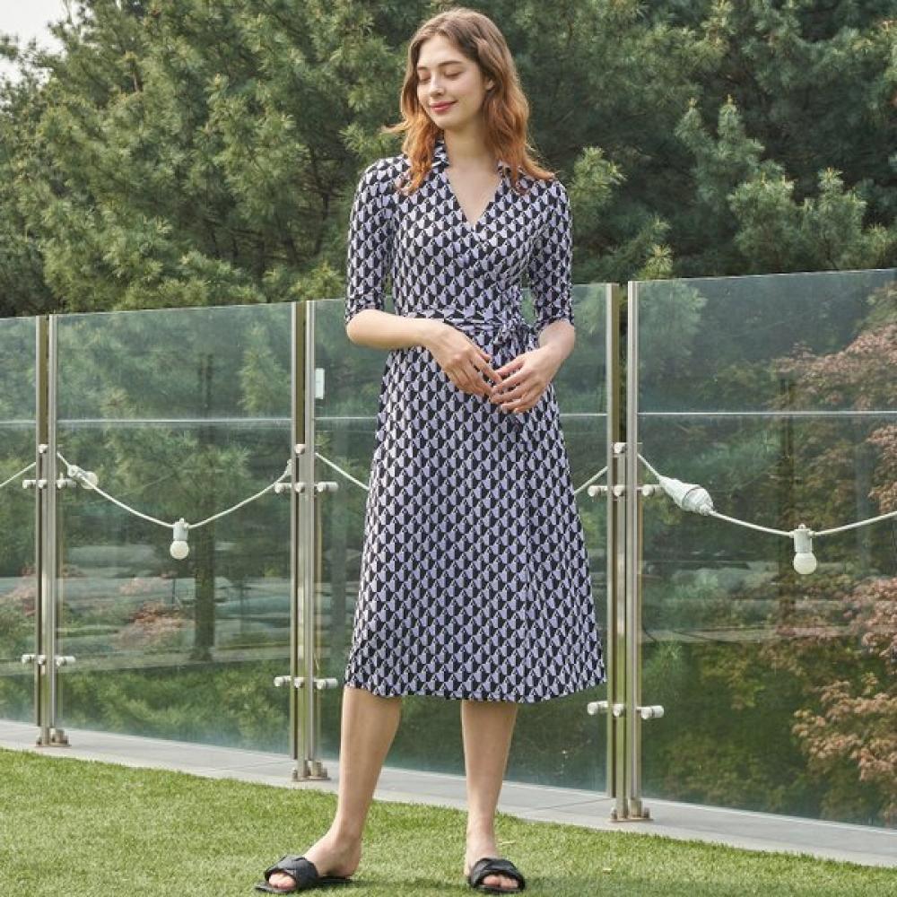 Lipbbam Creora Deloshi Cara 3 4 Sleeve Long Wrap Dress Ldm11dr01