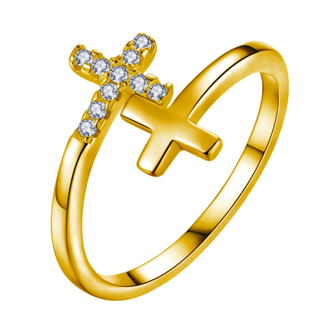 European And American Fashion Opening Micro -Inlaid Vermiculite Crossings Ring Ring