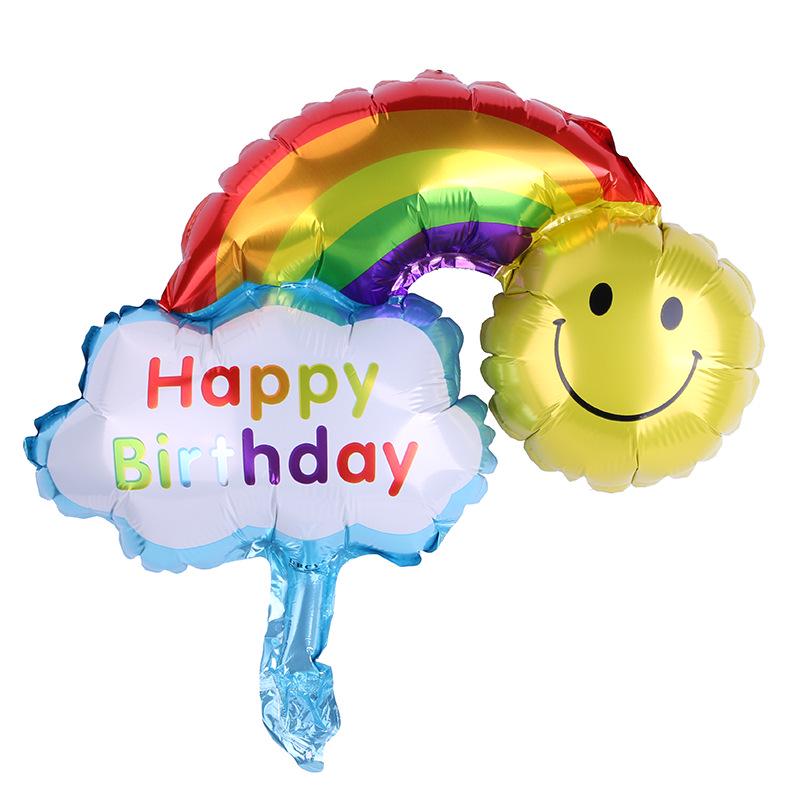 Mini Sunflower Smile Aluminum Foil Balloon - Birthday Rainbow Decoration