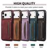 Leather Multi Wallet Cards Holder Phone Case for IPhone 17 Air 16E 16 Pro Max 15 Plus 14 13 12 Mini 11 XR X XS Protective Cover