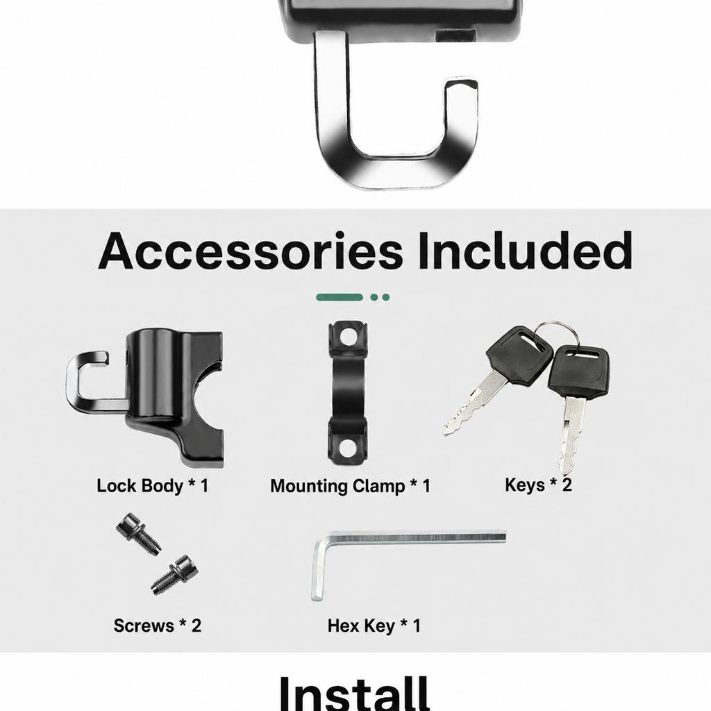 Scooter Helmet Lock Non-Damaging Motorcycle Security Lock Anti-Theft Helmet Lock Stable For Electric Bike Motorcycle Tricycle