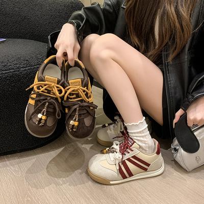 Platform-soled German Training Shoes Women's Autumn 2025 New Hong Kong Style Retro Heightening Versatile White Shoes Casual Sports Board Shoes
