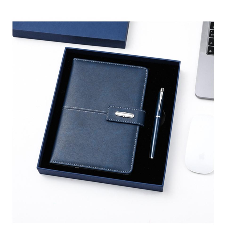 A5 Luxury Custom Logo Corporate Gift Set Wholesale Customized Inner Paper Planner Notebook Set (Dark Blue,A5)
