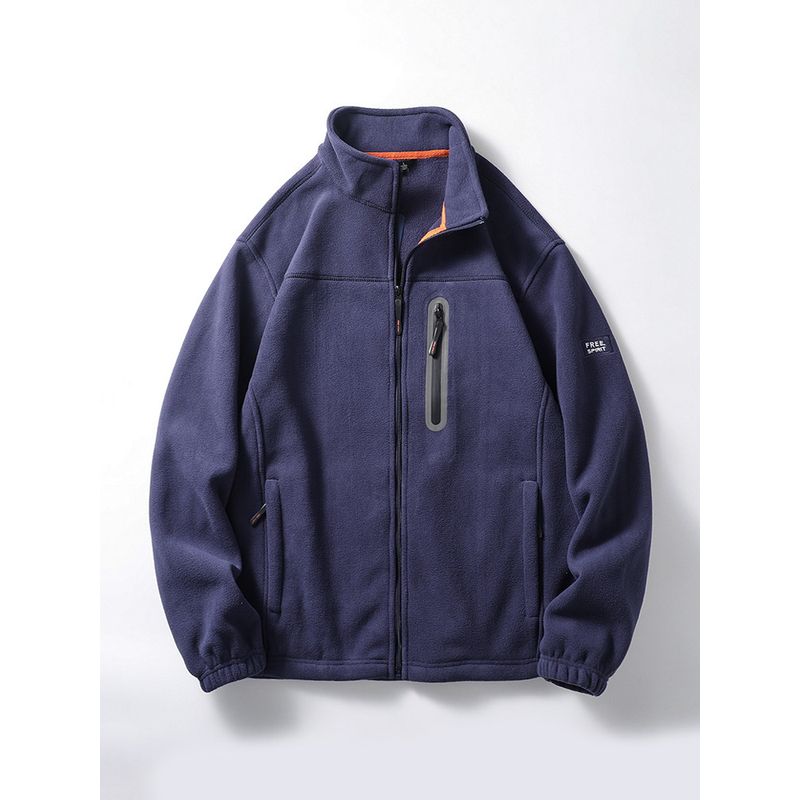 Fleece Jacket for Men, Autumn and Winter, Stand-Up Collar, American-Style Cardigan, Zip-Up Jacket, Sweatshirt, Foreign Trade Men's Fleece Clothing