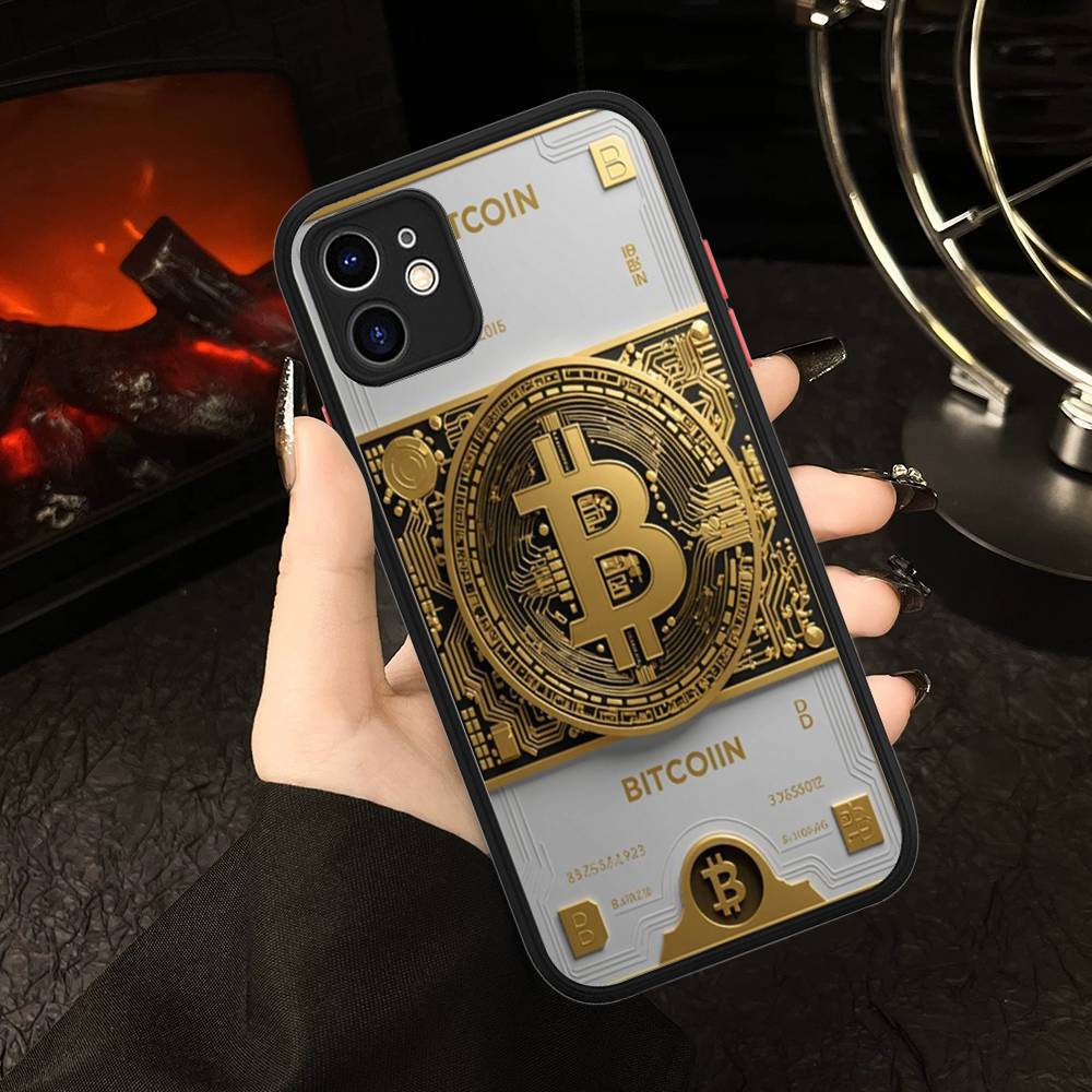 Bitcoin Retro Logo For Silicone Matte Phone Case For IPhone 16 Pro Max 15 14 13 12 11 X XS MAX