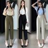 2025 Spring/Summer Women's High Waist Harem Pants – Casual Straight-Leg Cigarette Style