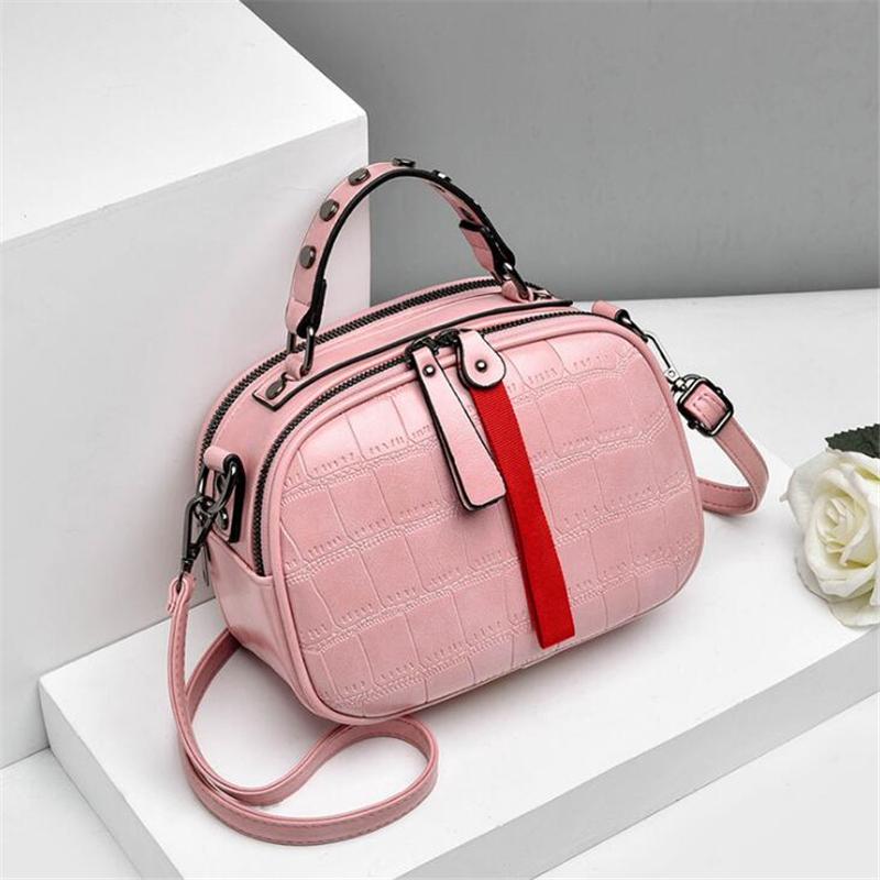 Freizeit, PU-Leder, Messenger, Damen, Umhängetaschen, Kontrastfarbe, Reißverschluss, Gitter, Umhängetaschen