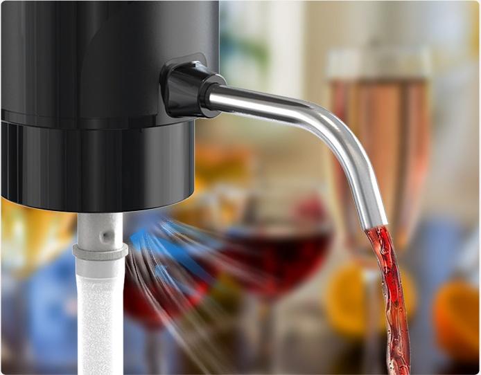 Electric Wine Aerator Dispenser with USB Cable Silicone Tubing for Quick Decanting Portable Lightweight Design Easy To Clean