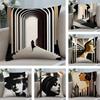 Abstract Art Deco Pillow Case Short Plush Double-sided Print Square Throw Pillow Covers Sofa Home Cushion Decor