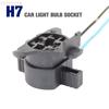 1Pcs H7 Car Bulb Socket Lamp Holder Copper Wire Double Hole Plug Triangle Circle Light Bulb Socket for Vehicle