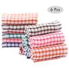 6PCS Cotton Kitchen Tea Towels Absorbent Lint Free Catering Restaurant Cloth Dish Towels Cleaning Cloth Kitchen Cleaning Towel