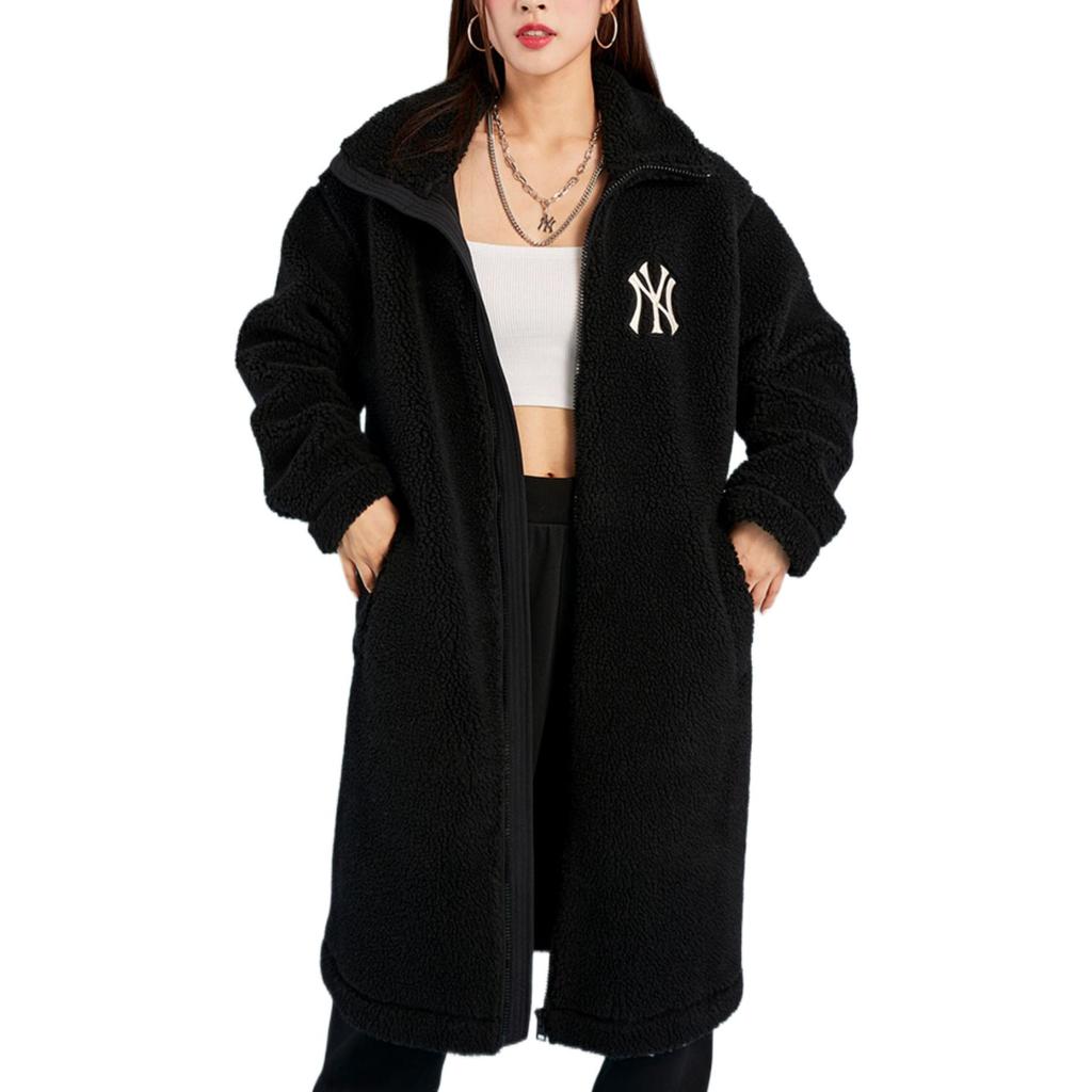 MLB FW22 Stand Collar Zipper Long Coat Unisex coats Black 3AFDB0526-50BKS