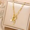 New Creative Zirconia Dolphin Bear Ladies Clavicle Chain Choker Cute Animal Pendant Necklace Aesthetic Neck  Jewelry Fine Gift