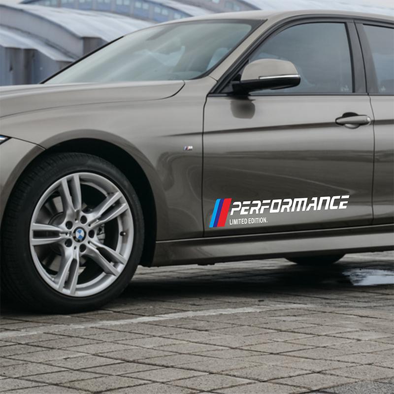 2 st M Performance Limited Edition Klistermärke Bildörr Midjelinje Dekoration Märke Styling För BMW E46 E39 E38 E90 E60 Z4 X3 X5 X6