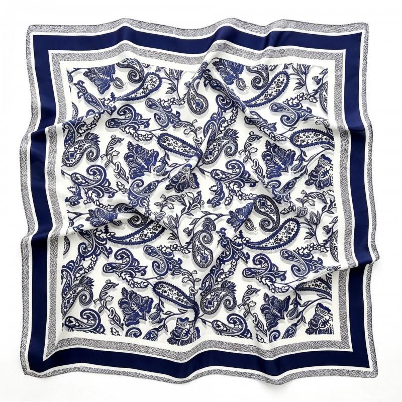 70x70cm Nylon Square Scarf Women Vintage Print Lightweight Accessory Office Casual Hair Styling