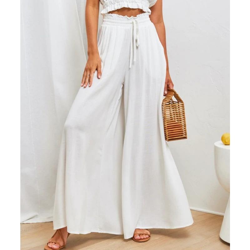 

Женские модные повседневные однотонные брюки и капри с принтом S белый