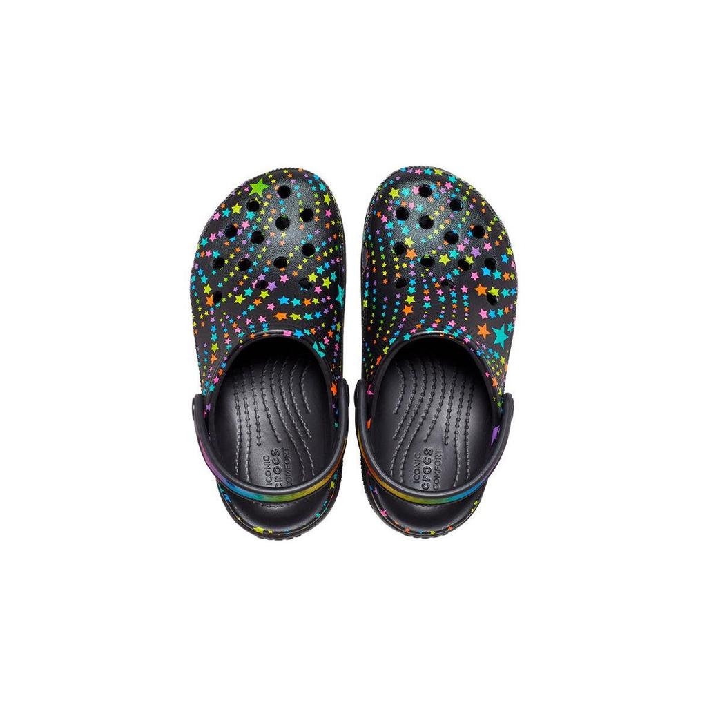 Crocs Classic Disco Beach Clogs Kids Footwear Black Multicolor 208086-0C4