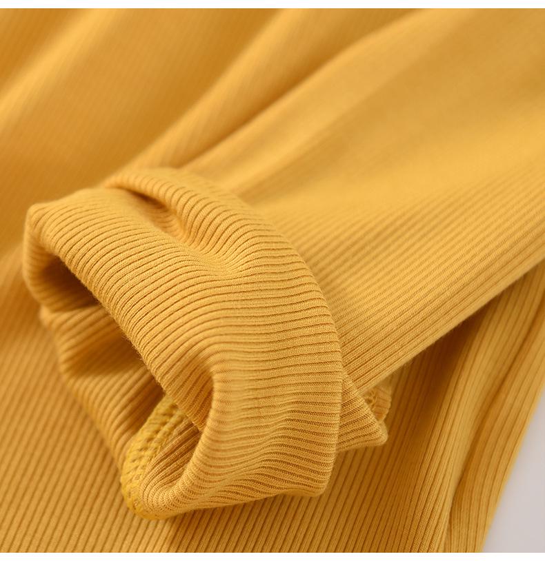 Women's Square Neck Long Sleeve Top with Built-in Bra Pads - Slim Fit for Early Autumn/Spring/Winter