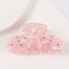 Elegant Hair Claw Clip With  Embellishments Pink Bowknot Design Anti-Slip Grip Fashionable Daily Wear Accessory