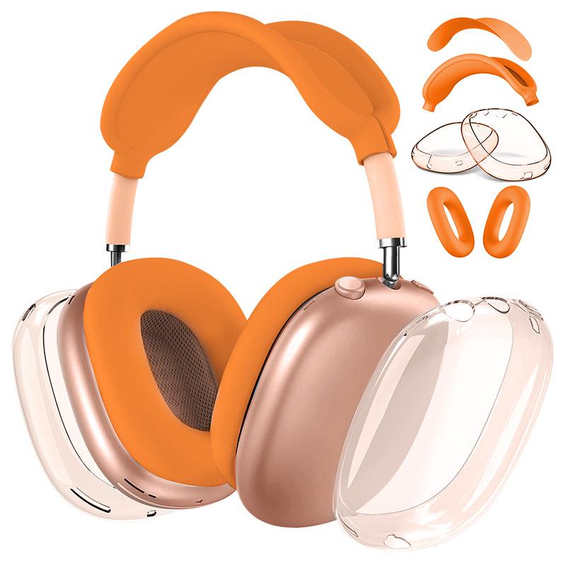 4-in-1 Protective Case Set for AirPods Max 1/2 - Clear Earcups + Silicone Headband and Earpads