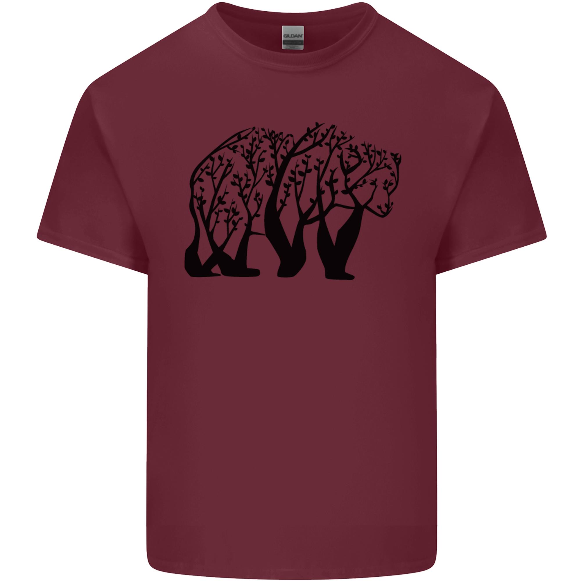 Bear Tree Animal Ecology Unisexs Light Cotton TShirt S