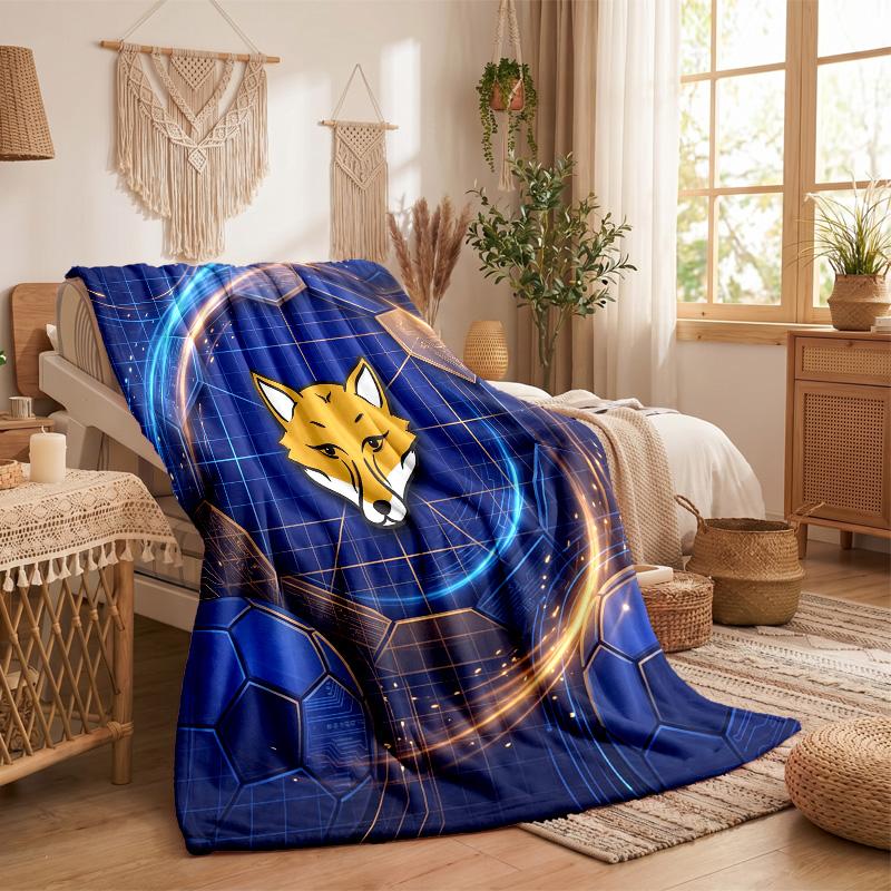 Leicester City Football Print Flannel Blanket Soft Warm Sofa Bed Throw Blanket For Home Office Bedroom