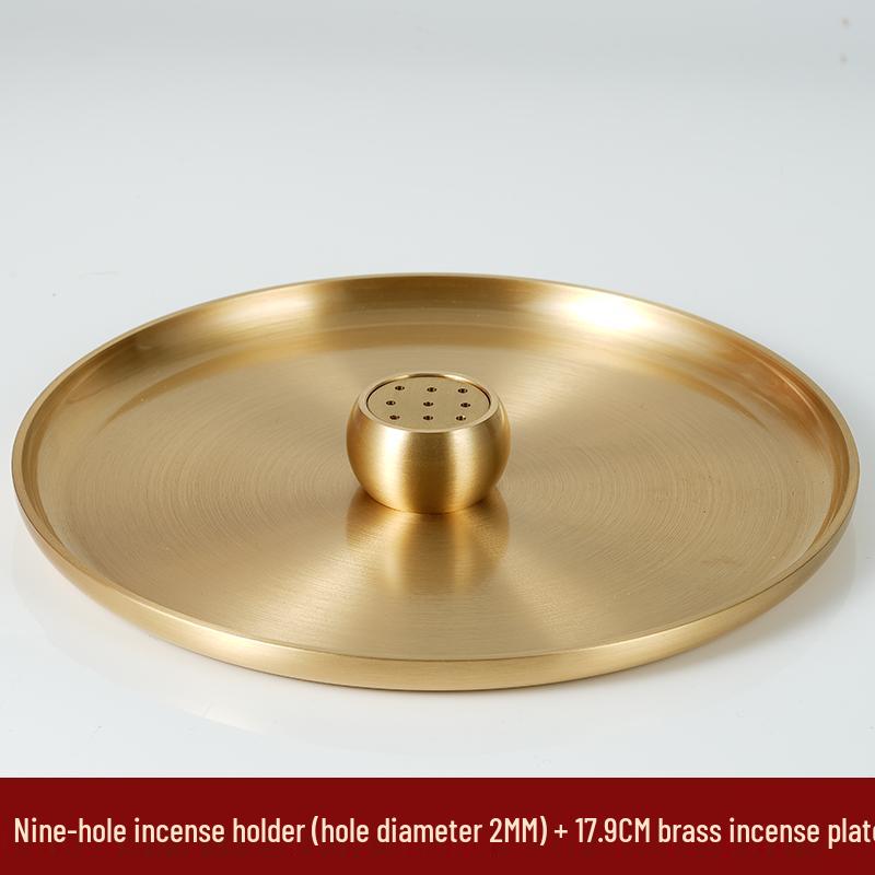 Nine-Hole Zen Brass Incense Holder - Ash-Free & Multi-Hole Mini Burner