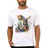TEEHUB Vintage 3D Cat Play Guitar Men T-Shirt Fashion Streetwear Short Sleeve T Shirts Hipster Music Tee Cool Tops