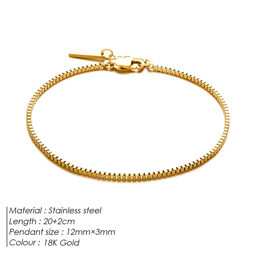 St.delan Men's Stainless Steel Box Chain Hip Hop Bracelet