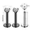 12Pcs Internally Threaded Labret Piercing Set 12 Pcs Set Body Jewelry  for Women Men