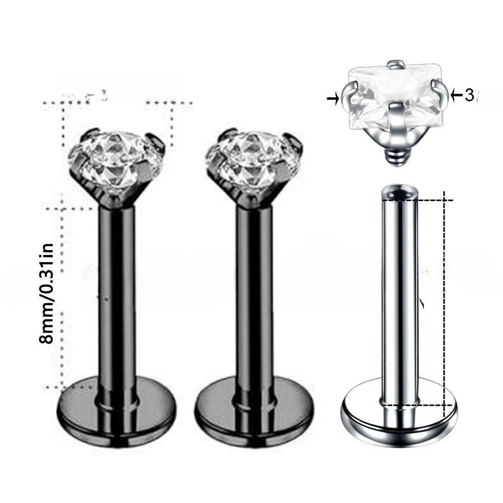 12Pcs Internally Threaded Labret Piercing Set 12 Pcs Set Body Jewelry for Women Men