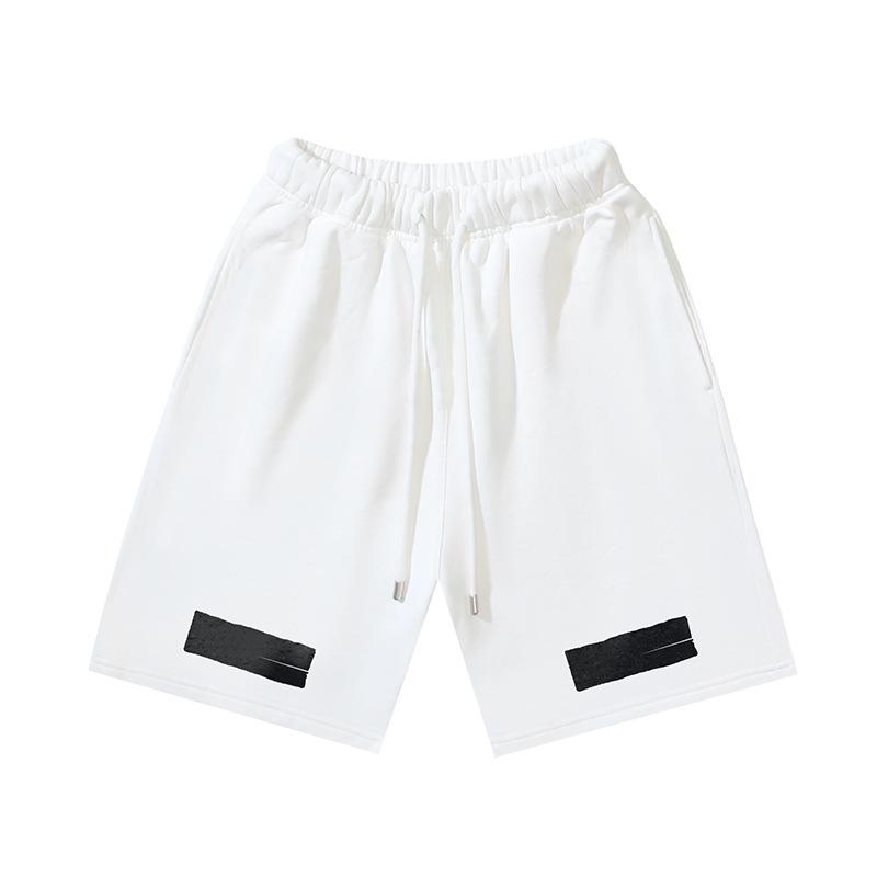 1210 Off-White 2026 Spring/Summer New OW Graffiti Slant Stripe Printed Men's and Women's Casual Loose Shorts