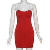 Fall Women's Solid Color Slim-fit Street Fashion Straight-neck Strapless Dress