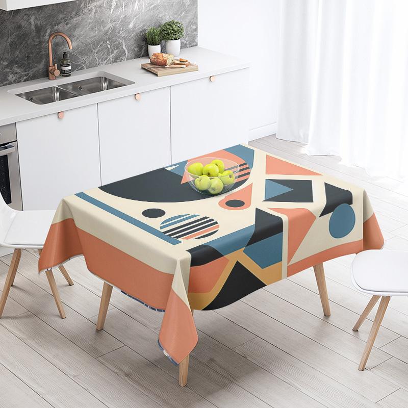 Abstract Geometric Tablecloth 1pc Resistant Party Decoration Restaurant Cafe Dining Table Tablecloths 140X200cm