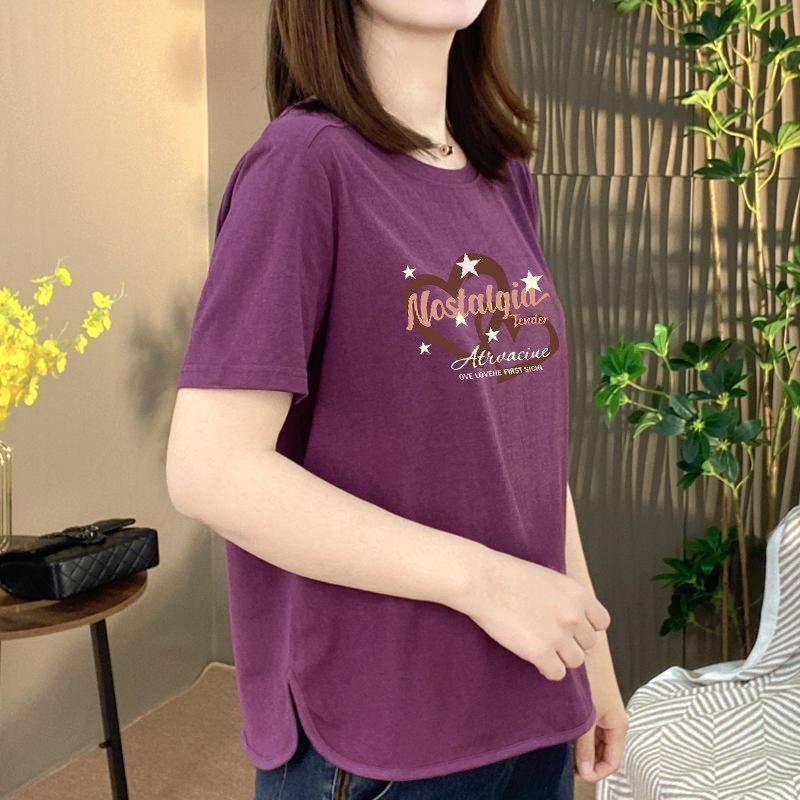 Summer Floral Print Women s Plus Size Slimming Short-Sleeve T-Shirt M